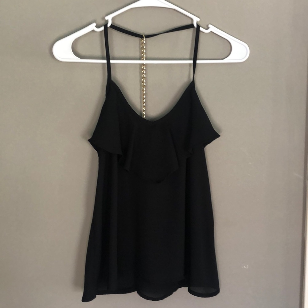 Charlotte Russe, S, black top with gold chain